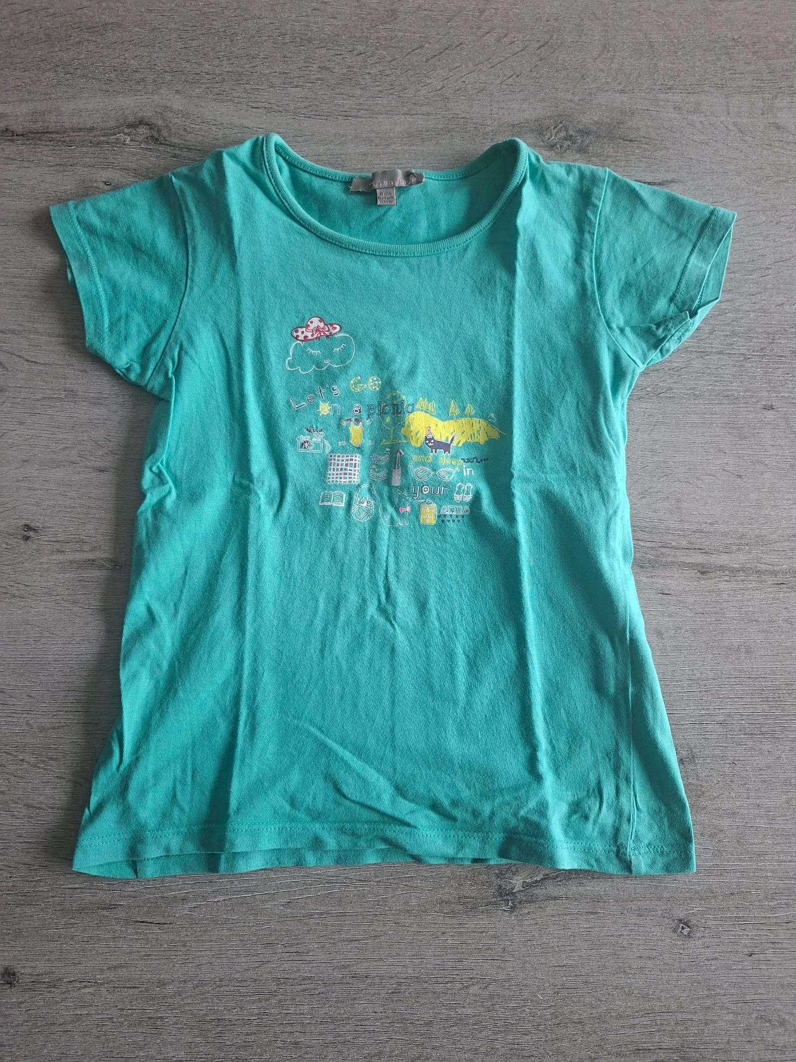 🌷F3-27🌷T-shirt fille Lisa Rose – Vert turquoise – Taille 8 ans (126 cm)🌷 – photo 2